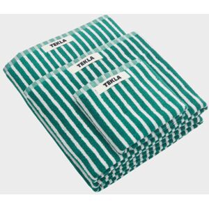 Tekla Guest Towel 30x50 Teal Green Stripes 30x50