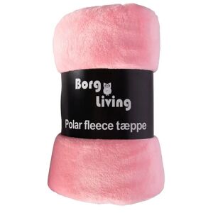 Borg Living Fleece tæppe - Lyserød - 150x200 cm - Blødt og lækkert sofatæppe -