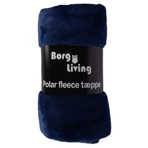 Borg Living Fleece tæppe - Mørkeblå - 150x200 cm - Blødt og lækkert sofatæppe -