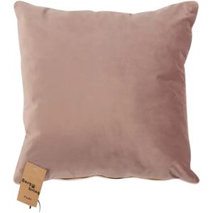 Borg Living Pyntepude - 45x45 cm - Ensfarvet lys rosa  - Velour  -