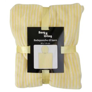 Licens Badeponcho - Børnehåndklæde - Stribet gul - 60x120 cm - 100% Bomuld - Borg Living
