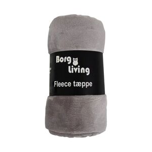 Borg Living Fleece tæppe - Grå - 150x200 cm - Blødt og lækkert sofatæppe -