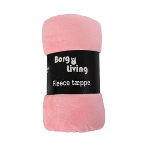 Borg Living Fleece tæppe - Lyserød - 150x200 cm - Blødt og lækkert sofatæppe -