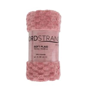 Nordstrand Home Fleece tæppe - vaffelstruktur - 150x200 cm - Blødt rosa sofatæppe  -