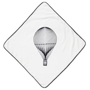 Licens Badeslag - Hvidt med motiv af luftballon - 70x70 cm - 100% Økologisk bomuld