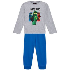 Ninjago Nattøj - Lwaris - Gråmeleret/blå M. Print - Lego® Wear - 10 År (140) - Nattøj 2-Delt