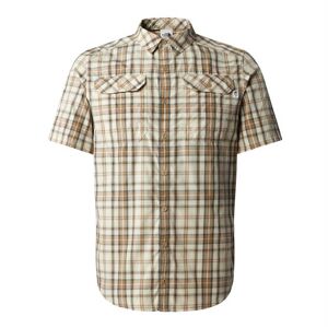 The North Face Mens S/S Pine Knot Shirt, Khaki Stone Plaid Str. 8