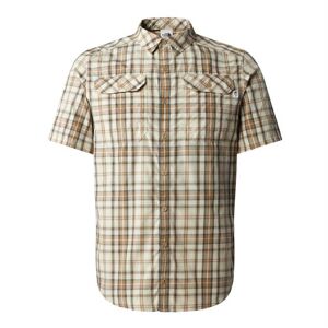 The North Face Mens S/S Pine Knot Shirt, Khaki Stone Plaid Str. 12