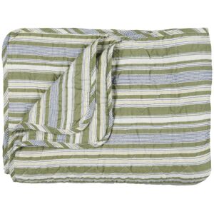 Ib Laursen Quilt plaid - beige/grønne striber