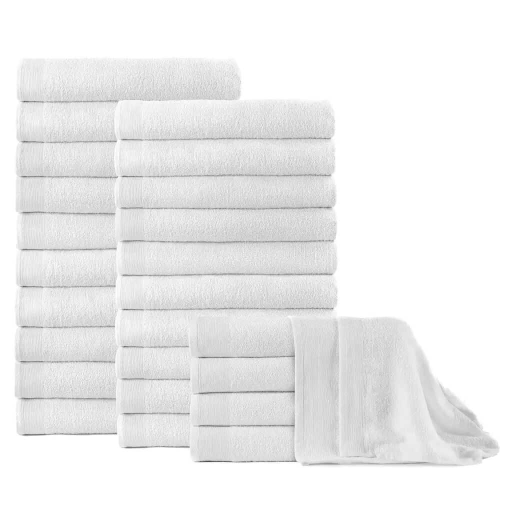 vidaXL badehåndklæder 25 stk. bomuld 350 gsm 100x150 cm hvid