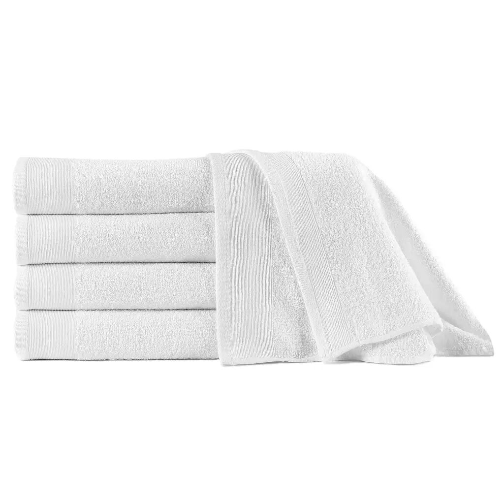 vidaXL badehåndklæder 5 stk. bomuld 450 gsm 70x140 cm hvid