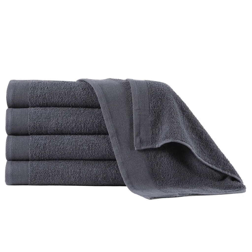 vidaXL badehåndklæder 5 stk. bomuld 450 gsm 70x140 cm antracitgrå