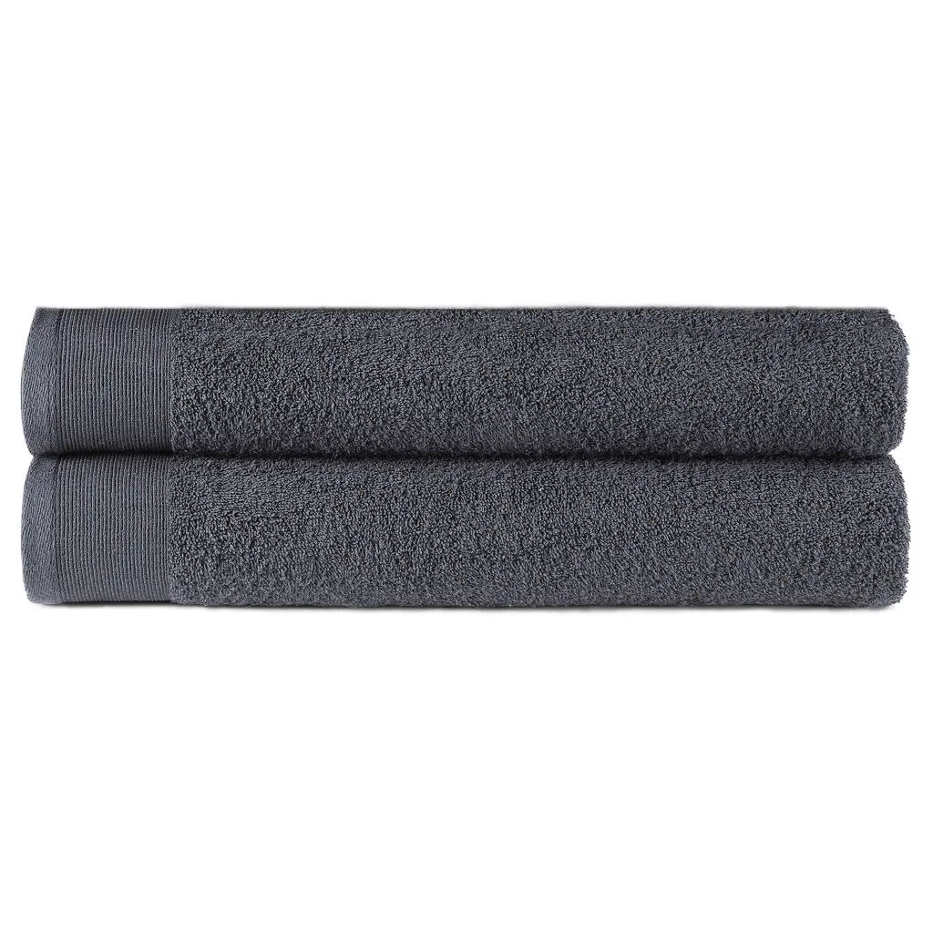 vidaXL badehåndklæder 2 stk. bomuld 450 gsm 70x140 cm antracitgrå