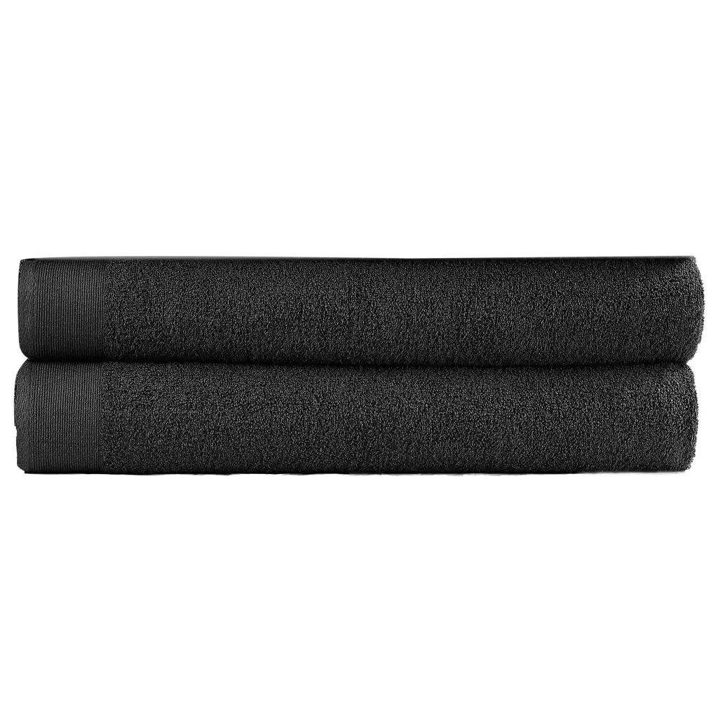 vidaXL badehåndklæder 2 stk. 450 gsm 100x150 cm bomuld sort