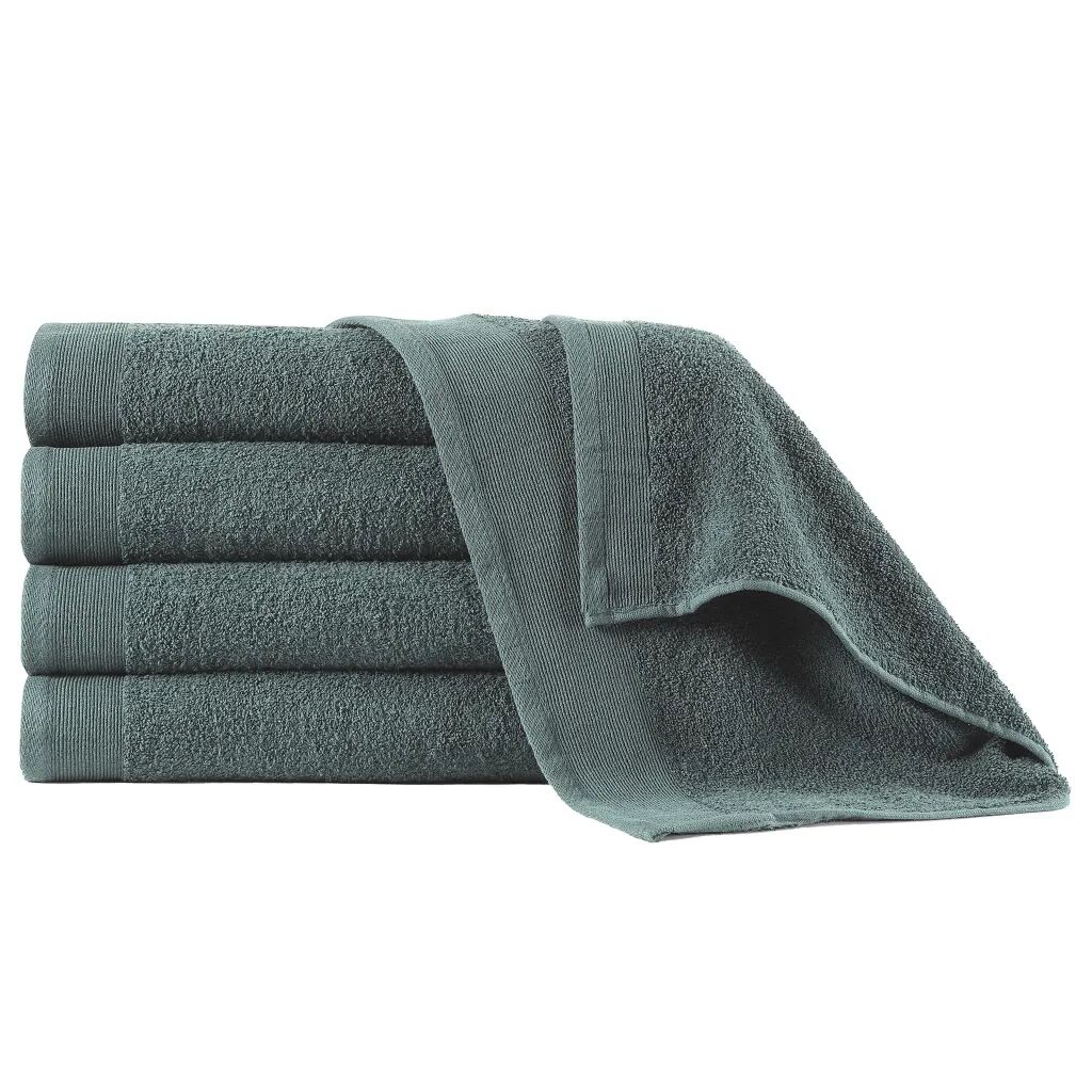 vidaXL badehåndklæder 5 stk. bomuld 450 gsm 70x140 cm grøn