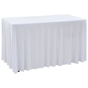 vidaXL Fundas elásticas para mesa 2 uds con falda 183x76x74 cm blanco