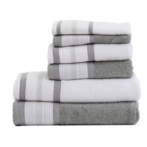 Casa da Laura Juego de 6 toallas 550 gr/m2 gris 100% algodón
