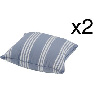 Defora Home Pack de 2 cojines decorativos 60x60 cm rayas azul