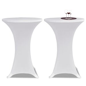 vidaXL 2 Manteles blancos ajustados para mesa de pie - 70 cm diámetro