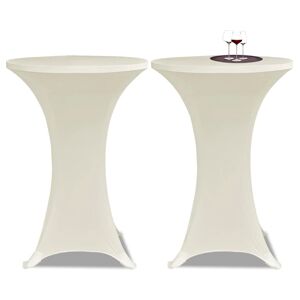 vidaXL 2 Manteles color crema ajustados para mesa de pie - 70 cm diámetro