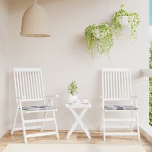 vidaXL Cojines de silla de jardín 2 uds tela a cuadros gris 40x40x3 cm