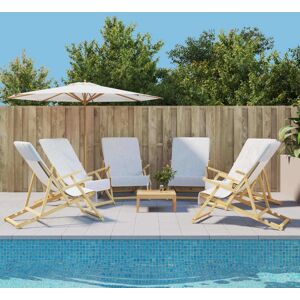 vidaXL Toallas de playa 6 uds tela blanco 400 g/m² 60x135 cm