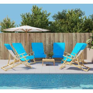 vidaXL Toallas de playa 6 uds tela turquesa 400 g/m² 60x135 cm