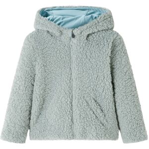 vidaXL Chaqueta infantil con capucha pelo sintético borreguito verde menta 128