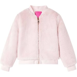 vidaXL Chaqueta infantil cuero sintético rosa suave 92