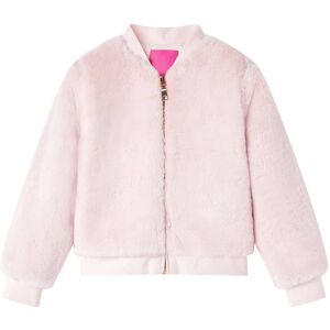 vidaXL Chaqueta infantil cuero sintético rosa suave 116