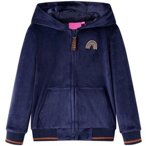 vidaXL Chaqueta infantil con capucha azul marino 140