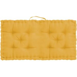 LOLAhome Cojín para sofá de pallet amarillo de loneta de 120x10x60 cm