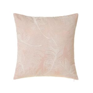 LOLAhome Cojín de plumas rosa de tela Jacquard de 45x45 cm con relleno
