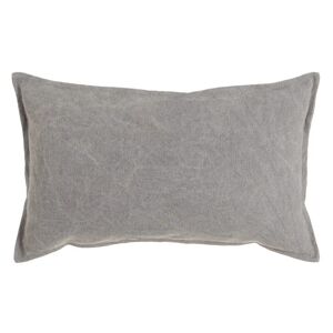 LOLAhome Cojín liso con ribete gris de algodón de 30x50 cm con relleno