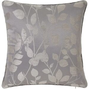 LOLAhome Cojín de hojas gris de Jacquard de 45x45 cm con relleno