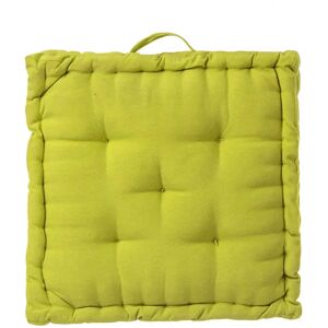 LOLAhome Cojín de suelo verde de algodón y poliéster de 45x45 cm con relleno