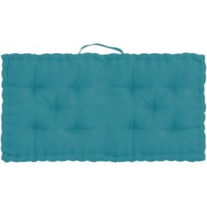 LOLAhome Cojín para sofá de pallet azul de loneta de 120x10x60 cm