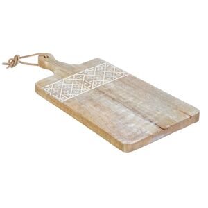 LOLAhome Tabla de cortar blanca de madera de mango de 40x21 cm