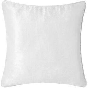 LOLAhome Cojín satinado blanco de antelina de 45x45 cm con relleno