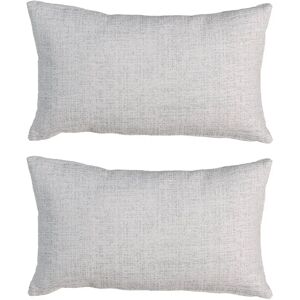 LOLAhome Set de 2 cojines jaspeados gris claro de algodón y poliéster de 50x30 cm con relleno