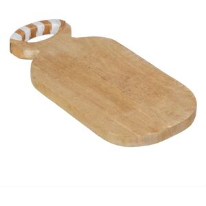 LOLAhome Tabla de cortar de madera de mango natural de 38x18 cm