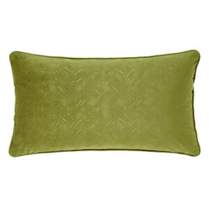 LOLAhome Cojín con ribete verde de terciopelo de 50x30 cm con relleno