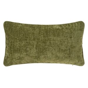LOLAhome Cojín con ribete verde de pana de 50x30 cm con relleno