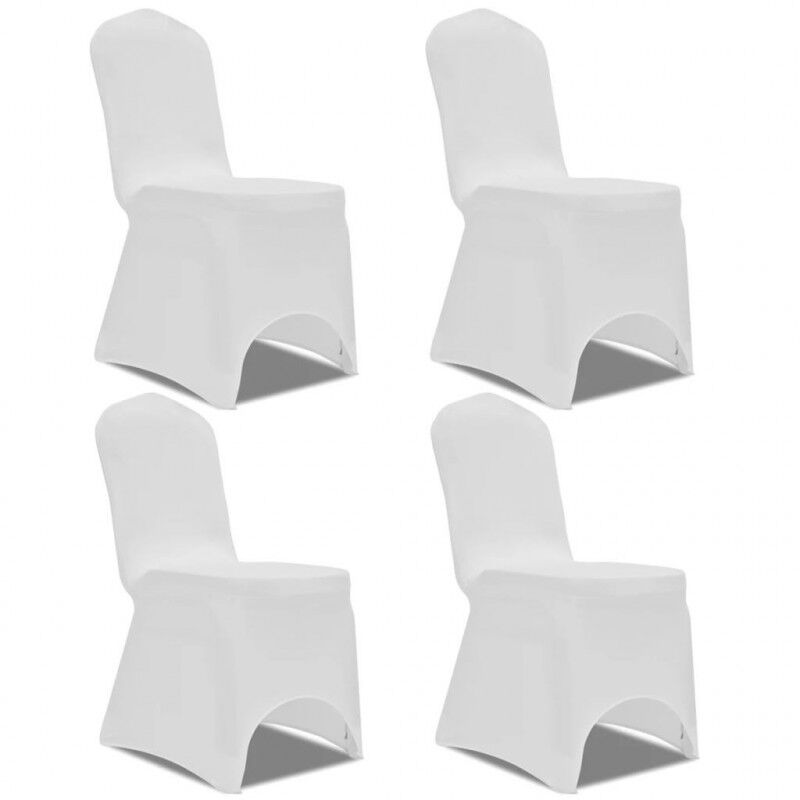 VidaXL Funda de silla elástica 4 unidades blanca Vida XL