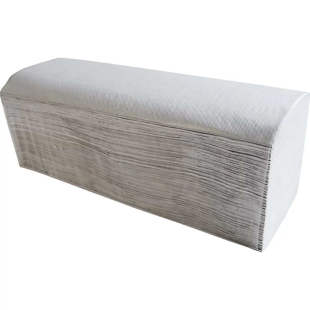 CWS Toallas de papel dobladas recicladas, de 1 capa, plegadas en zig-zag, color natural, UE de 5000 unid.