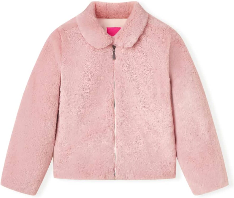 vidaXL Chaqueta infantil de cuero sintético rosa 92