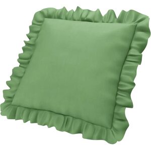 Cushion cover with ruffles , Apple Green, Linen - Bemz