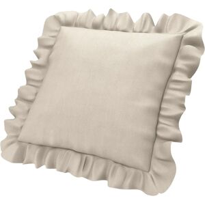 Cushion cover with ruffles , Parchment, Linen - Bemz