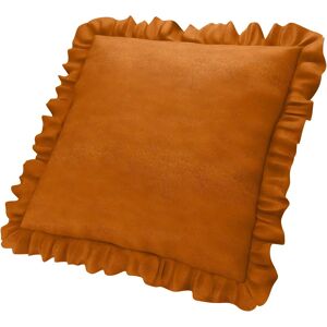 Cushion cover with ruffles , Cognac, Velvet - Bemz