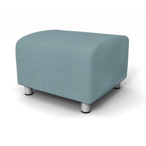 IKEA - Klippan Footstool Cover, Dusty Blue, Linen - Bemz